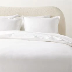 Kellen Organic Cotton-Blend White Duvet Cover And Pillow Shams