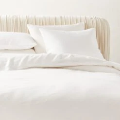 Keyne TENCEL™ Lyocell Linen-Blend White Duvet Cover And Pillow Shams