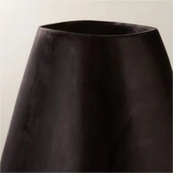 Kinsale Black Teak Wood Vase -Home Store KinsaleBlackTeakVaseAVSHF23