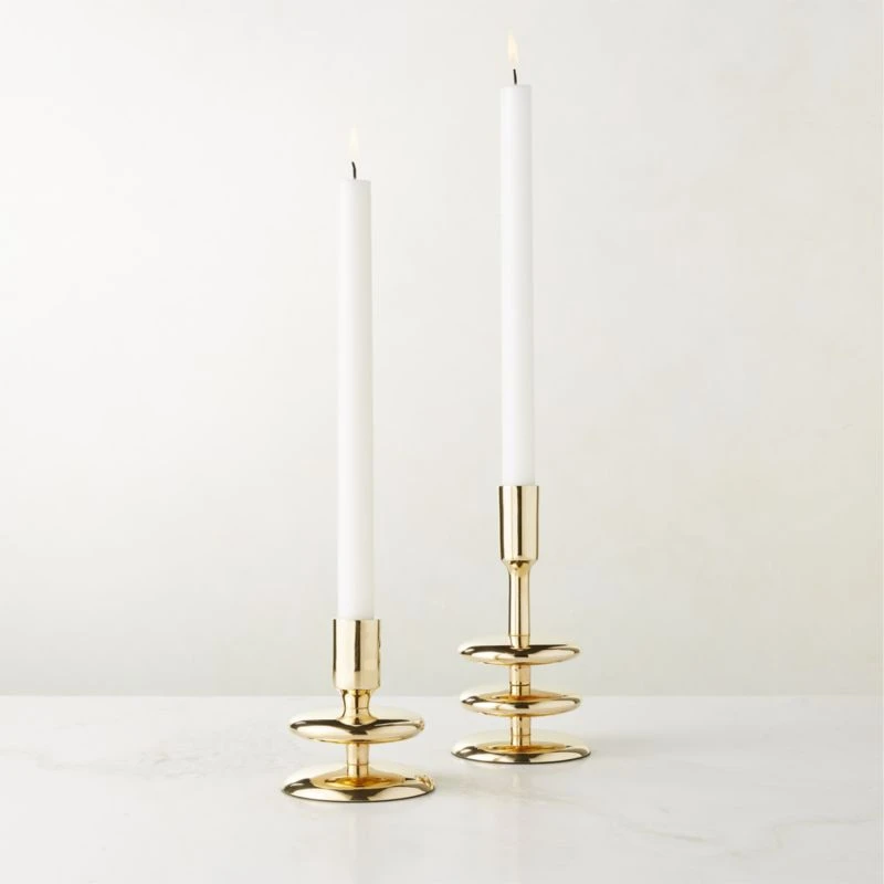 Latto Unlaquered Brass Taper Candle Holder Small 4 Latto Unlaquered Brass Taper Candle Holder Small - Image 2