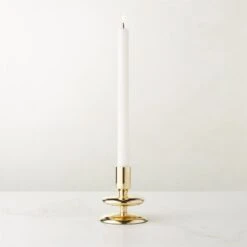 Latto Unlaquered Brass Taper Candle Holder Small 11 Latto Unlaquered Brass Taper Candle Holder Small -Home Store LattoUnlqdBrsTprHolderSmROS23