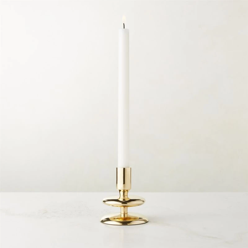 Latto Unlaquered Brass Taper Candle Holder Small 5 Latto Unlaquered Brass Taper Candle Holder Small - Image 3