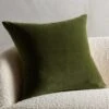 Leisure Olive Green Velvet Throw Pillow With Down-Alternative Insert 23" 2 Leisure Olive Green Velvet Throw Pillow With Down-Alternative Insert 23" -Home Store LeisureOlvGrnPllw23x23SHS20