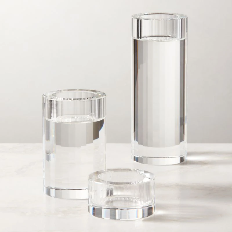 Lena Crystal Tealight Candle Holders Set Of 3 3 Lena Crystal Tealight Candle Holders Set Of 3