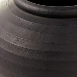 Leto Round Black Terracotta Vase 9 Leto Round Black Terracotta Vase -Home Store LetoBlackVaseAVSHF22