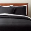EUROPEAN FLAXâ„¢-Certified Linen Black Duvet Cover And Shams 1 EUROPEAN FLAXâ„¢-Certified Linen Black Duvet Cover And Shams -Home Store LinenBlackFQDuvetSHS21