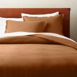 EUROPEAN FLAXâ„¢-Certified Linen Copper Duvet Cover And Shams