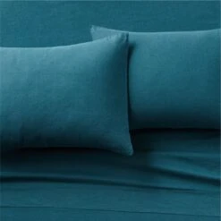 Linen Dark Teal King Pillowcases Set Of 2 -Home Store LinenQSheetSDarkTealSHF21 1