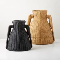 Luana Woven Black Vase Small -Home Store LuanaVaseBasketGroupFHS23