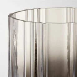 Lustro Smoked Glass Hurricane Candle Holder Small -Home Store LustroGlassHurricaneSmAVSHF22