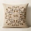 Mandala Floral Linen Throw Pillow With Down-Alternative Insert 23'' 1 Mandala Floral Linen Throw Pillow With Down-Alternative Insert 23'' -Home Store MandalaNeutPillow23inSHS23