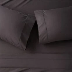 Marisal Organic Cotton 400 Thread Count Percale Black Sheet Set