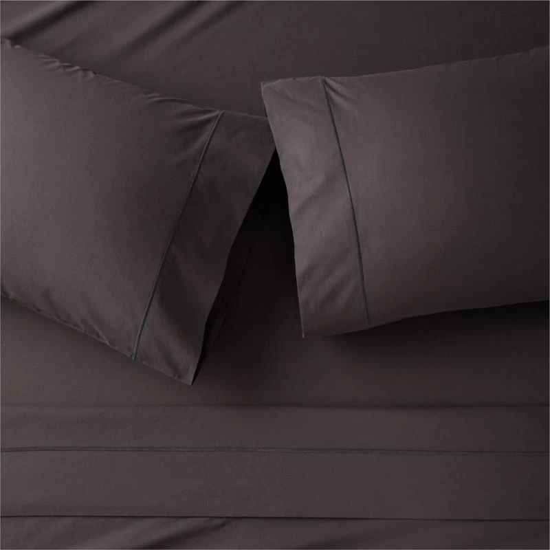 Marisal Organic Cotton 400 Thread Count Percale Black Sheet Set 3 Marisal Organic Cotton 400 Thread Count Percale Black Sheet Set