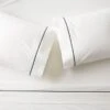 Marisal Organic Cotton 400 Thread Count Percale White And Black Sheet Set -Home Store MarisalPc400TCWtWBkQShtStSHF23