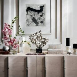 Dina Fluted Glass Vase 9 Dina Fluted Glass Vase -Home Store MarqSquareBurlWoodTrayFB21 1x1 1