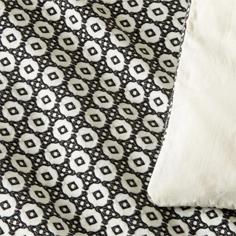 Melina Organic Cotton Black And Warm White Duvet Cover And Shams 4 Melina Organic Cotton Black And Warm White Duvet Cover And Shams - Image 2