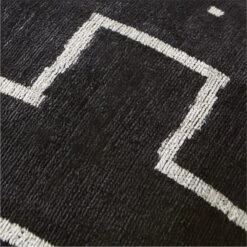 Lines Turkish Black Silk Throw Pillow With Feather-Down Insert 20" -Home Store ModernLnTkSkPlwCv20X20inAV2SSF21