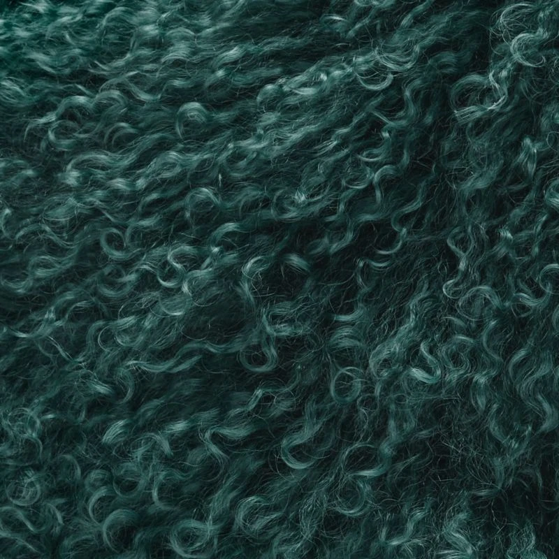 Teal Mongolian Sheepskin Fur Throw Pillow With Down-Alternative Insert 16" 5 Teal Mongolian Sheepskin Fur Throw Pillow With Down-Alternative Insert 16" - Image 3