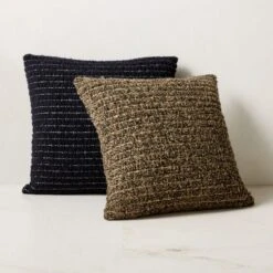 Nazare Brown Throw Pillow With Down-Alternative Insert 23'' -Home Store NazarePillowGroupFHS23 1