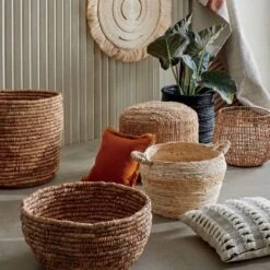 Simon Ivory White Wool Throw Pillow With Down-Alternative Insert 20" -Home Store NetNaturalBasketAG20 1x1