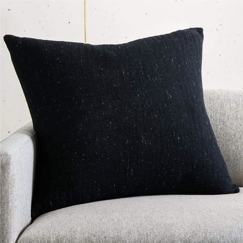 Nett Black Throw Pillow With Down-Alternative Insert 23" 3 Nett Black Throw Pillow With Down-Alternative Insert 23"