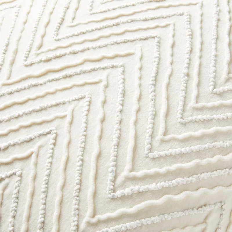 Noe Embroidered White Throw Pillow With Down-Alternative Insert 26" 5 Noe Embroidered White Throw Pillow With Down-Alternative Insert 26" - Image 3