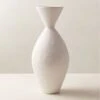 Olpe Ribbed White Terracotta Vase -Home Store OlpeWhiteRibbedVaseSHF23