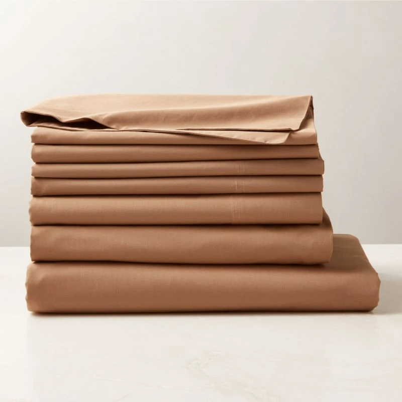 Organic Cotton Percale 400-Thread-Count Sepia Full/Queen Bedding Set 3 Organic Cotton Percale 400-Thread-Count Sepia Full/Queen Bedding Set