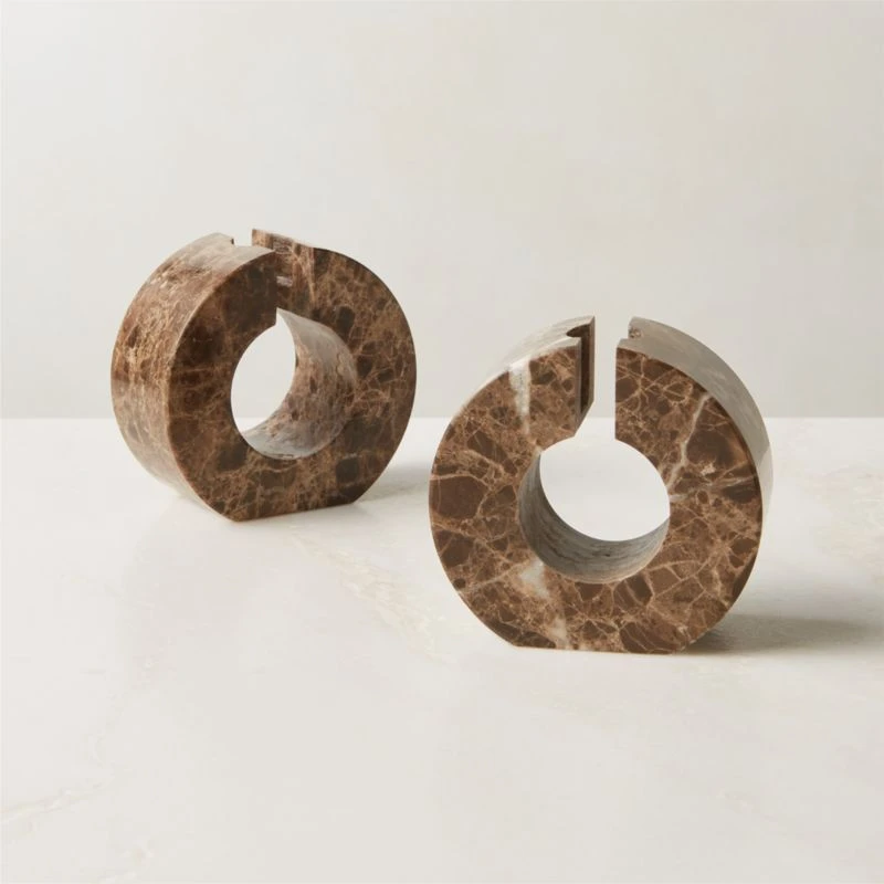 Orla Brown Marble Taper Candle Holder 6 Orla Brown Marble Taper Candle Holder - Image 4