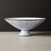 Overlap White Glazed Footed Serving Bowl -Home Store OverlapGlazedFootedBowlSHF21