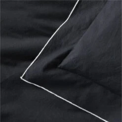 Overlock Black With White Trim Euro Shams Set Of 2 11 Overlock Black With White Trim Euro Shams Set Of 2 -Home Store OverlockBkNWtFQDuvetAV2SHS22