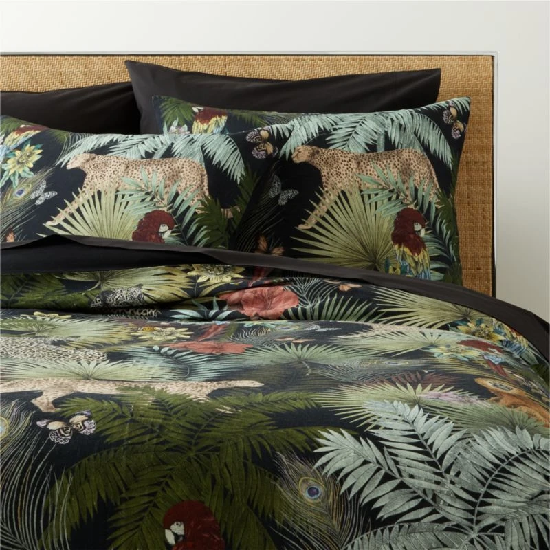 Palm Grove Linen Duvet Cover And Shams 3 Palm Grove Linen Duvet Cover And Shams