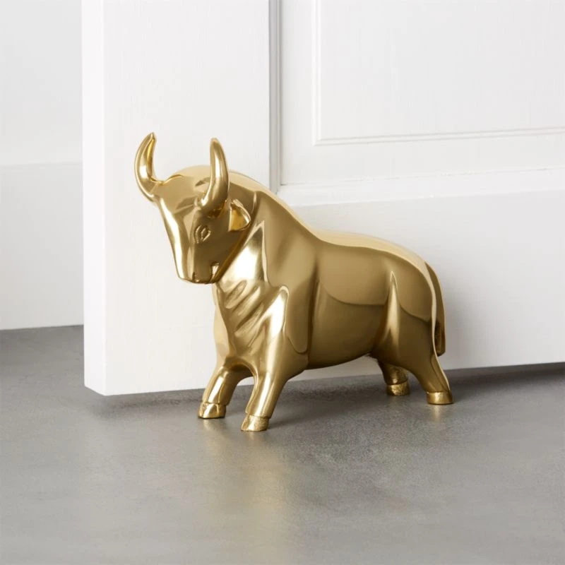 Pascal The Bull Gold Doorstop-Bookend 3 Pascal The Bull Gold Doorstop-Bookend