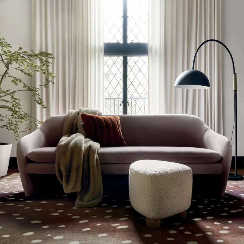 Channel Rust Orange Faux Fur Throw Pillow With Down-Alternative Insert 18" 6 Channel Rust Orange Faux Fur Throw Pillow With Down-Alternative Insert 18" - Image 4