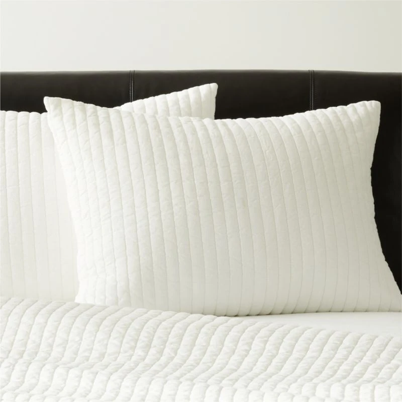 Paxton Linen Garment Washed White Standard Shams Set Of 2 3 Paxton Linen Garment Washed White Standard Shams Set Of 2