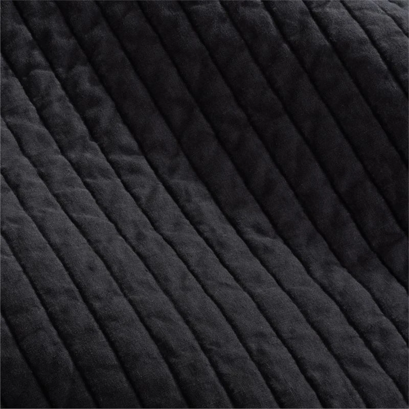 PaxtonEUROPEAN FLAX™-Certified Linen Garment Washed Black Quilt And Shams 4 PaxtonEUROPEAN FLAX™-Certified Linen Garment Washed Black Quilt And Shams - Image 2