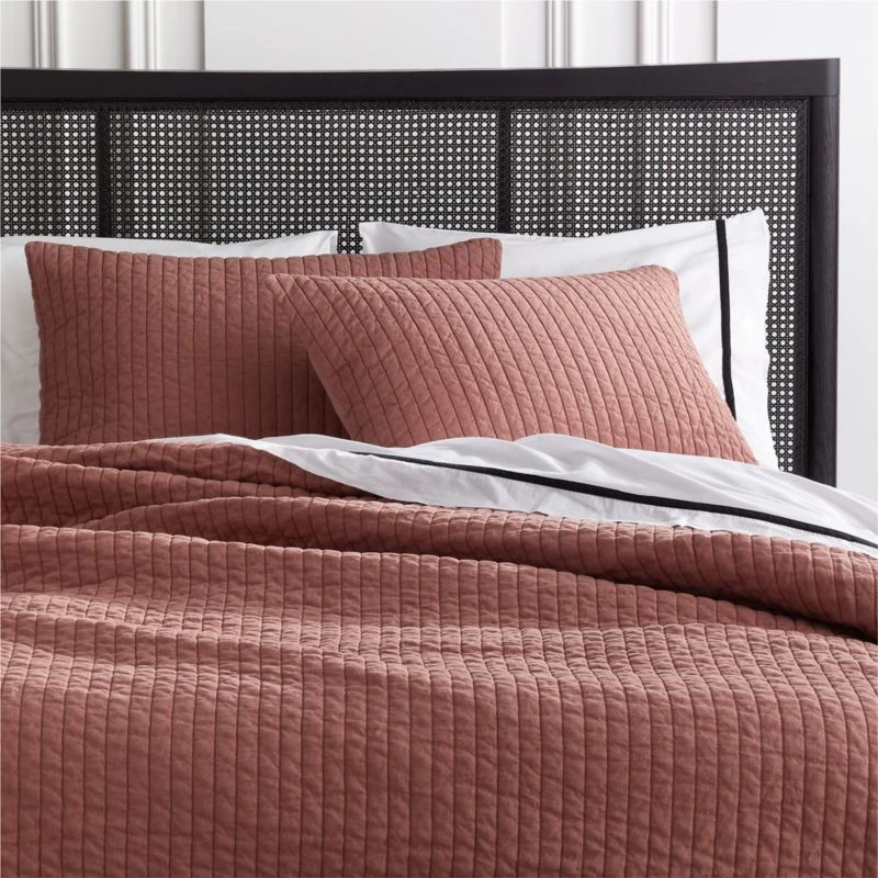 Paxton Linen Garment Washed Copper King Shams Set Of 2 4 Paxton Linen Garment Washed Copper King Shams Set Of 2 - Image 2