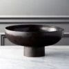 Black Ceramic Pedestal Bowl -Home Store PedestalBowlBlkSHF17