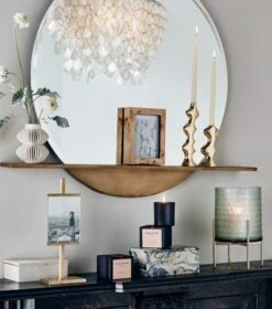 Chelsea Cement Box Small -Home Store PerchRoundMirrorWithShelfMR20 1