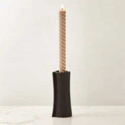Philo Grey Clay Taper Candle Holder -Home Store PhiloPrclnTaperHolderROF23