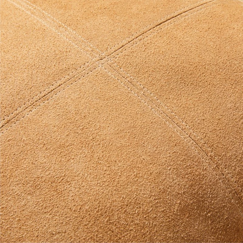 Pieced Camel Suede Throw Pillow With Feather-Down Insert 20" 5 Pieced Camel Suede Throw Pillow With Feather-Down Insert 20" - Image 3