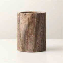 Pietra Grey Travertine Pillar Candle Holder Small