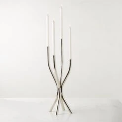 Plata Stainles Steel Multi Taper Candle Holder -Home Store PlataSSTaperHolderROS23