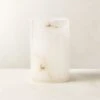 Poe White Alabaster Pillar Candle Holder Small -Home Store PoeAlbstrPillarHolderSmSHF23