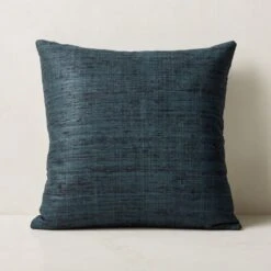 Raj Blue Silk Throw Pillow With Down-Alternative Insert 20''