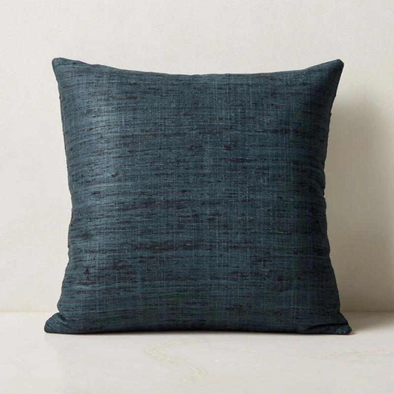 Raj Blue Silk Throw Pillow With Down-Alternative Insert 20'' 3 Raj Blue Silk Throw Pillow With Down-Alternative Insert 20''
