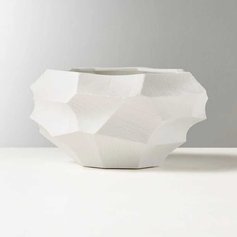 Renata White Porcelain Indoor Planter Small 3 Renata White Porcelain Indoor Planter Small