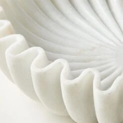 Reve Round Fluted White Marble Bowl 14 Reve Round Fluted White Marble Bowl -Home Store ReveFlutedMarbleBowlAVSHF20
