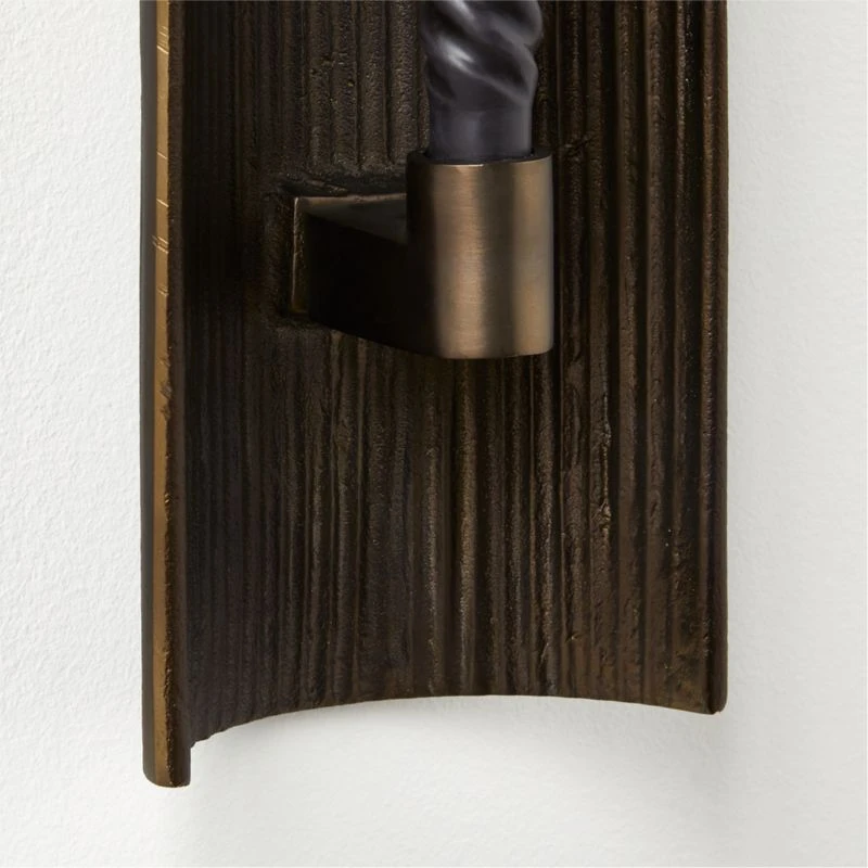 Ripple Bronze Wall Sconce Taper Candle Holder 5 Ripple Bronze Wall Sconce Taper Candle Holder - Image 3