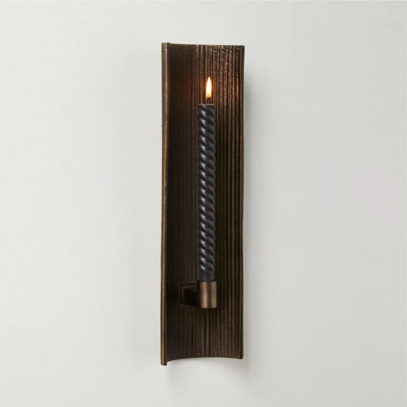 Ripple Bronze Wall Sconce Taper Candle Holder 4 Ripple Bronze Wall Sconce Taper Candle Holder - Image 2